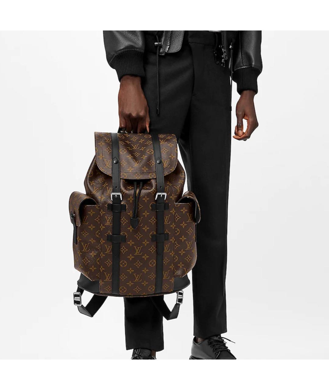 LOUIS VUITTON Коричневый тканевый рюкзак, фото 6