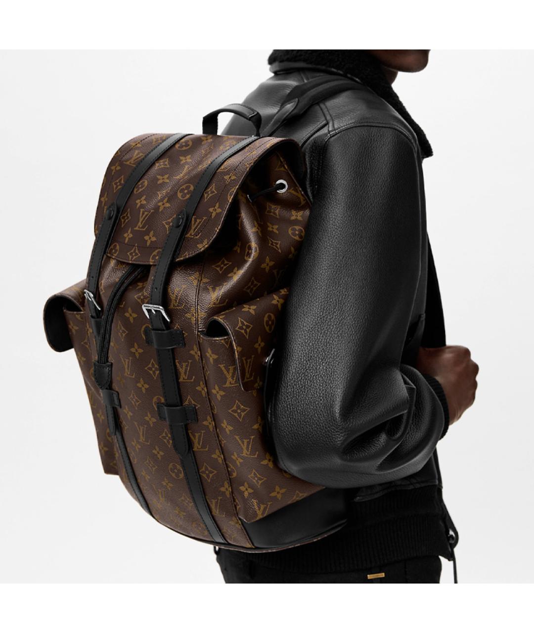 LOUIS VUITTON Коричневый тканевый рюкзак, фото 7