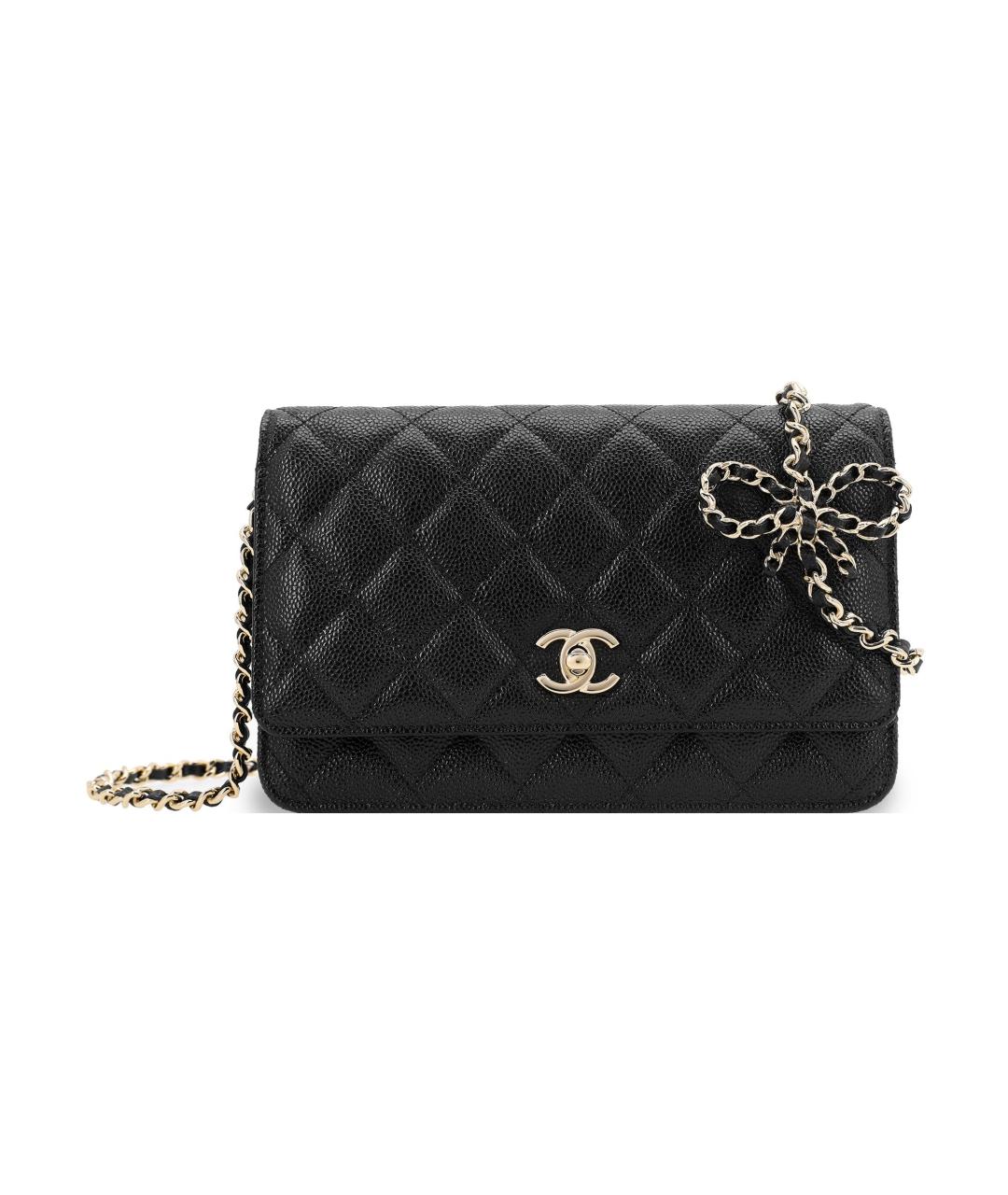 CHANEL Черный кожаный кошелек, фото 7