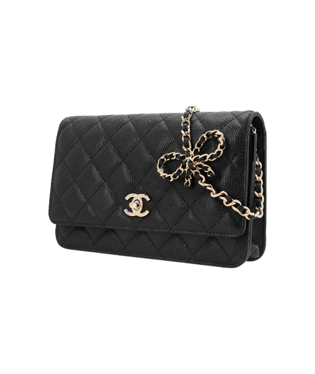 CHANEL Черный кожаный кошелек, фото 2