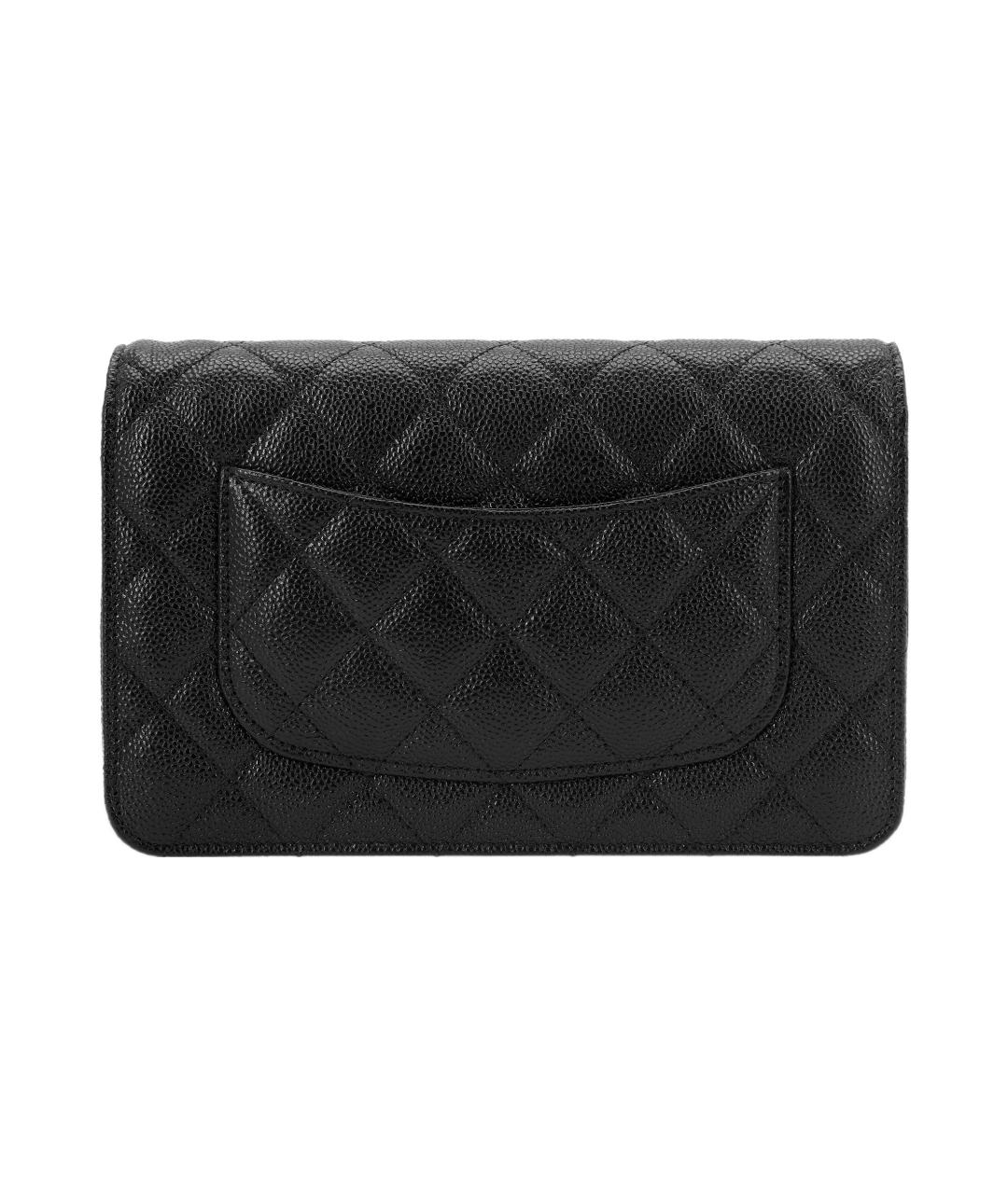 CHANEL Черный кожаный кошелек, фото 3