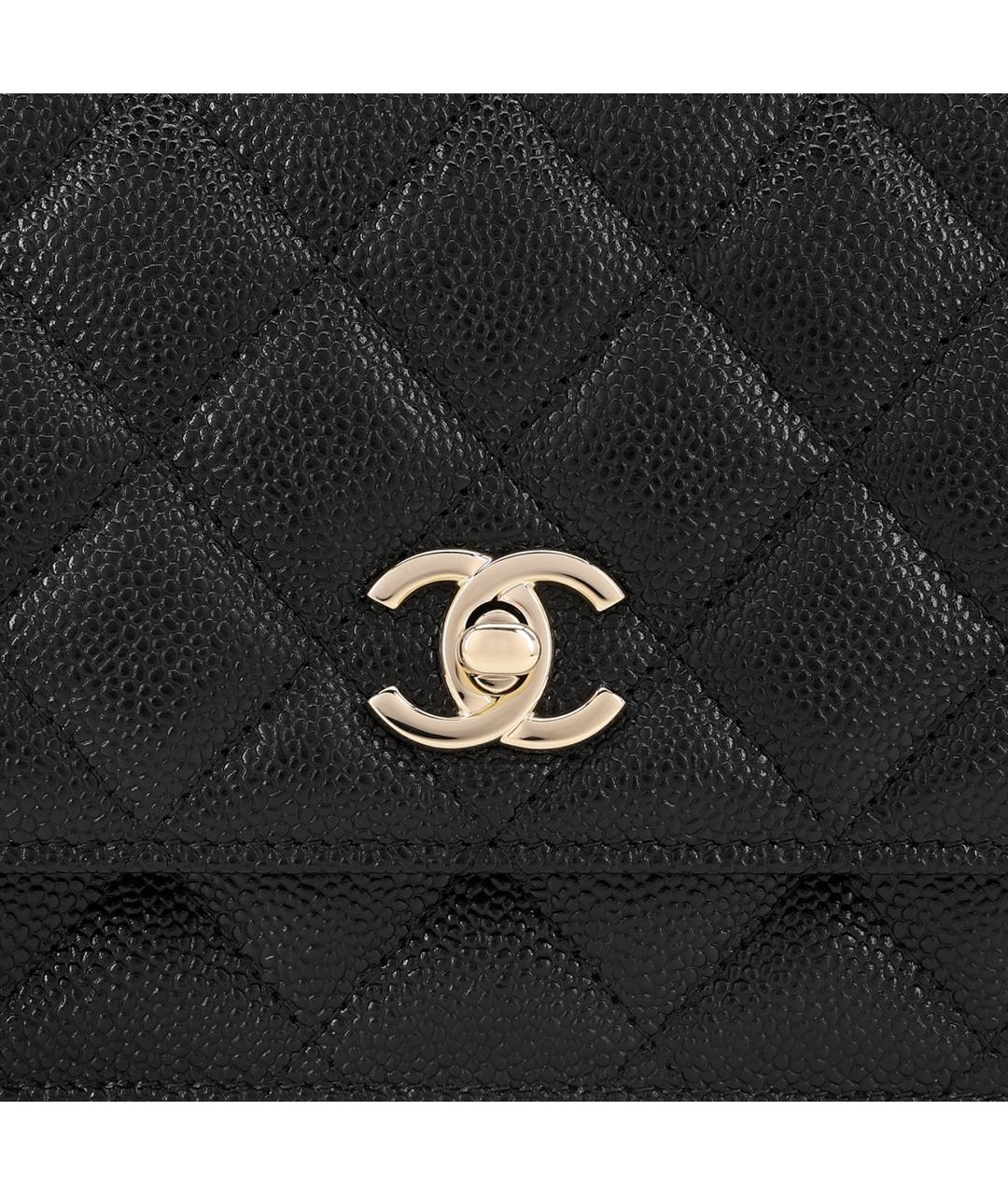 CHANEL Черный кожаный кошелек, фото 5