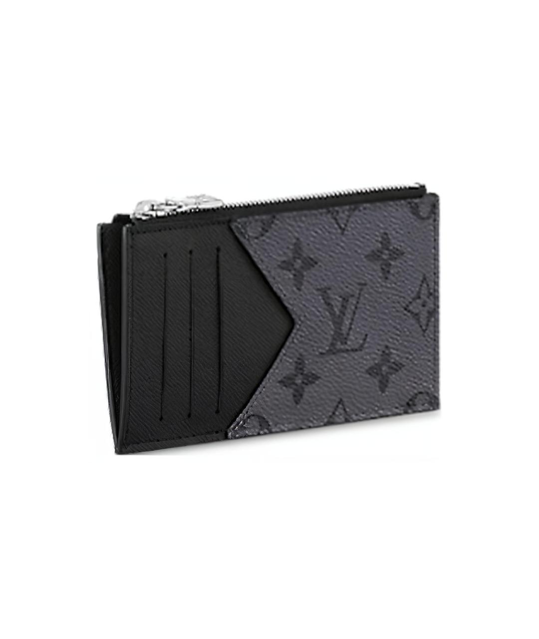 LOUIS VUITTON Серый кожаный кардхолдер, фото 2