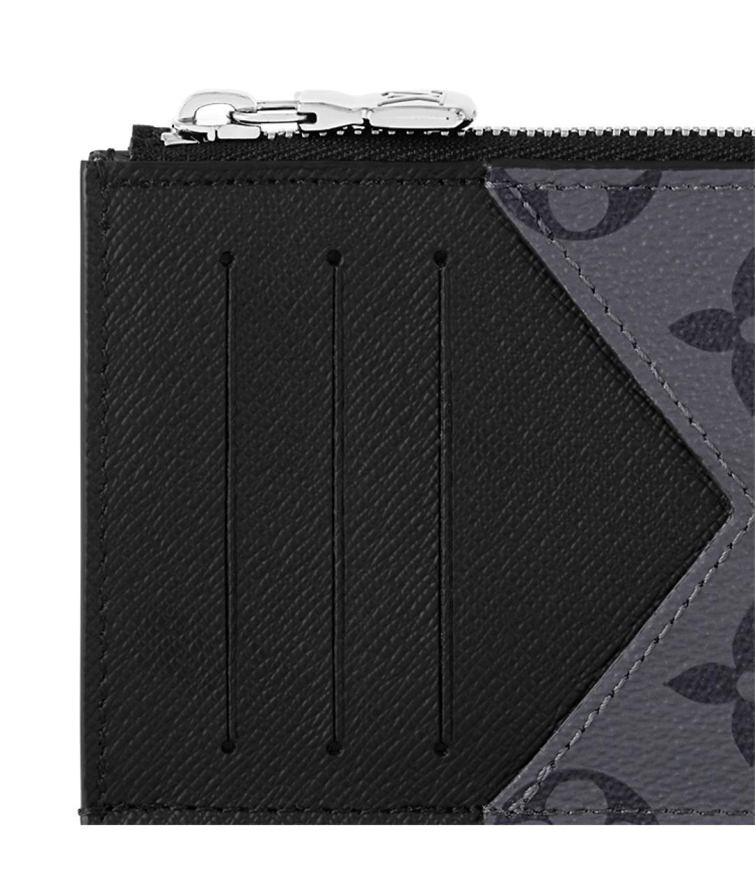 LOUIS VUITTON Серый кожаный кардхолдер, фото 5