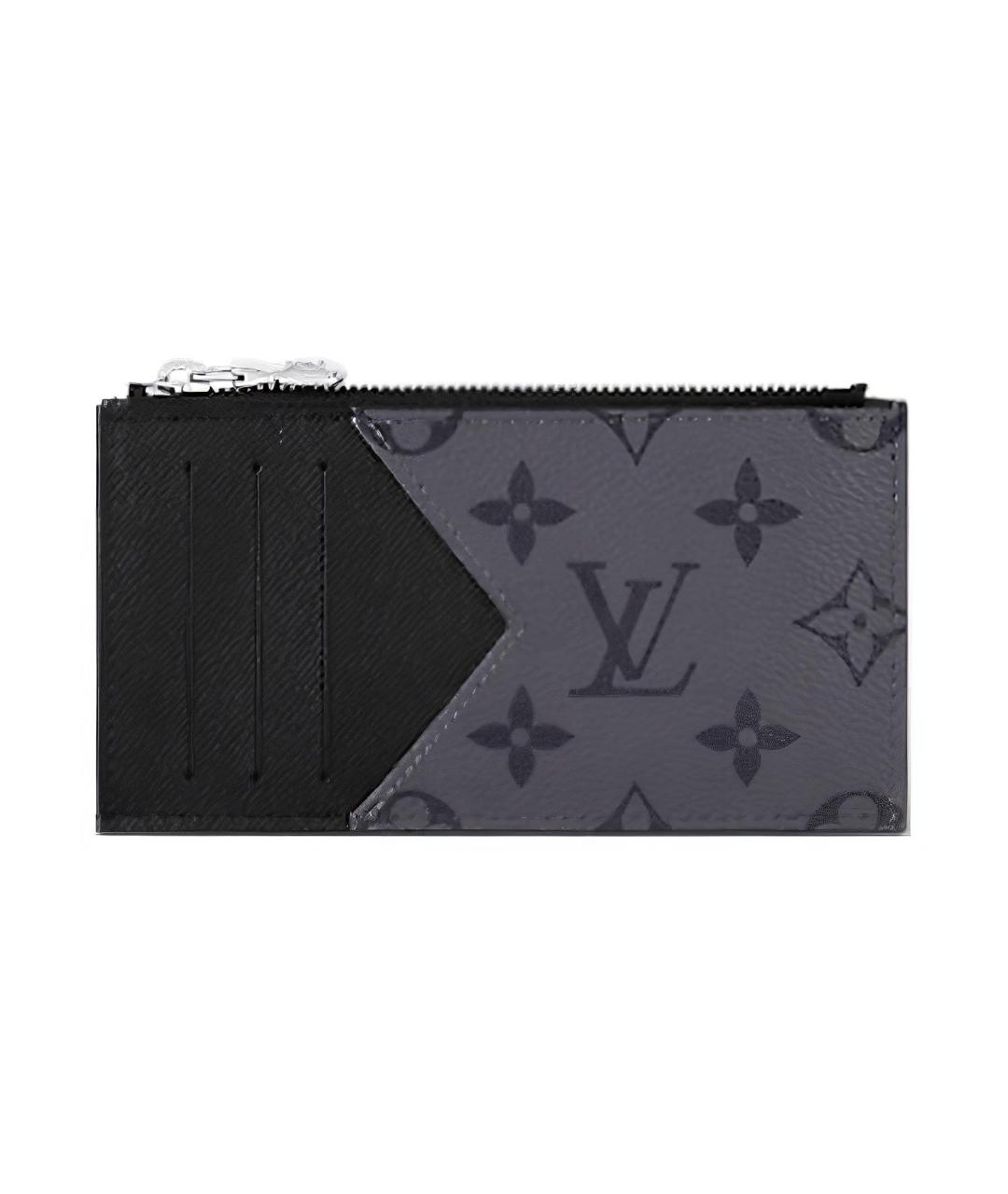 LOUIS VUITTON Серый кожаный кардхолдер, фото 1