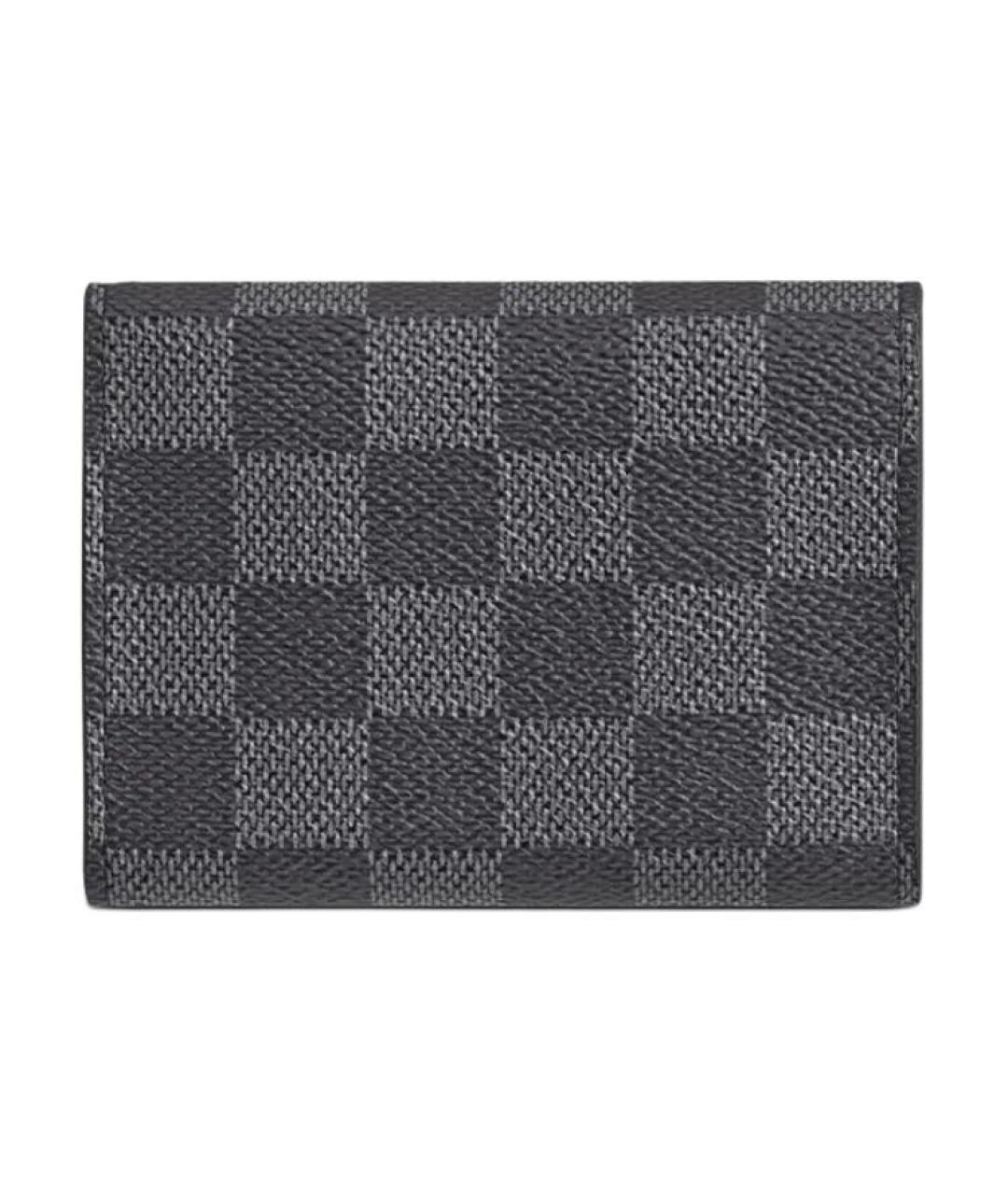 LOUIS VUITTON Серый кожаный кардхолдер, фото 3