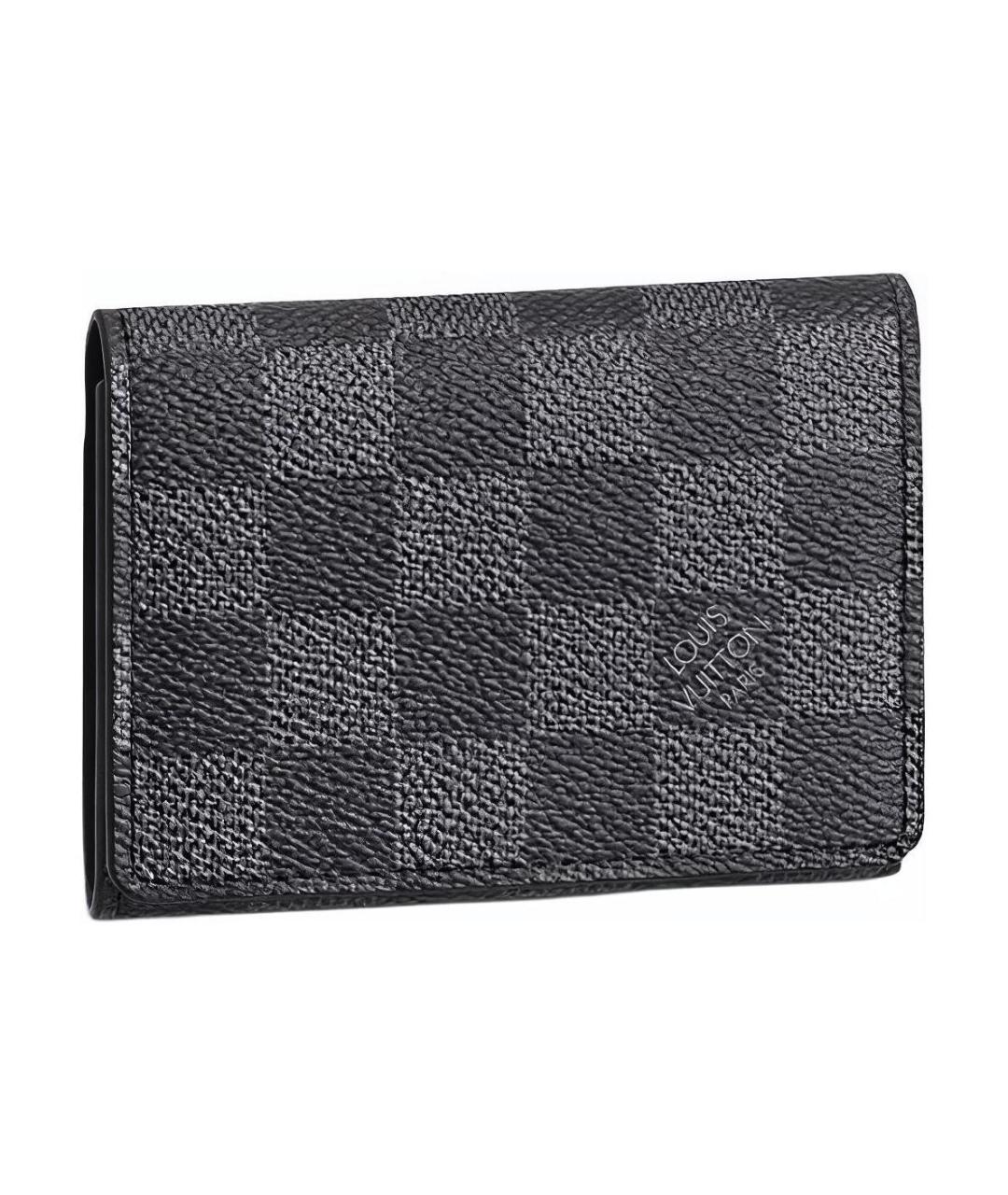 LOUIS VUITTON Серый кожаный кардхолдер, фото 1