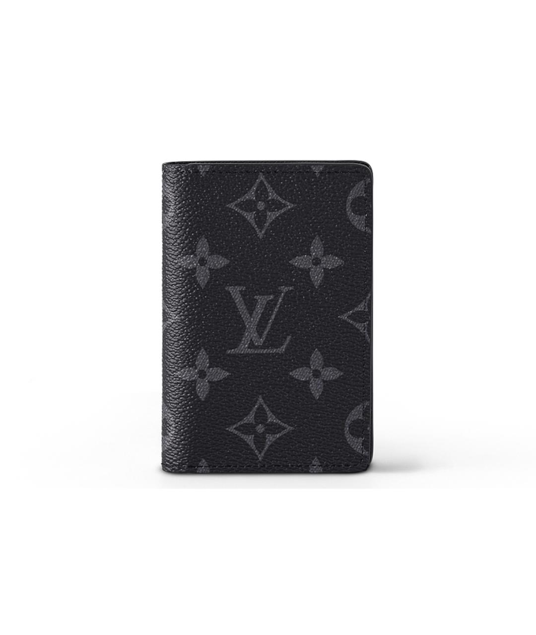 LOUIS VUITTON Черный кожаный кошелек, фото 1