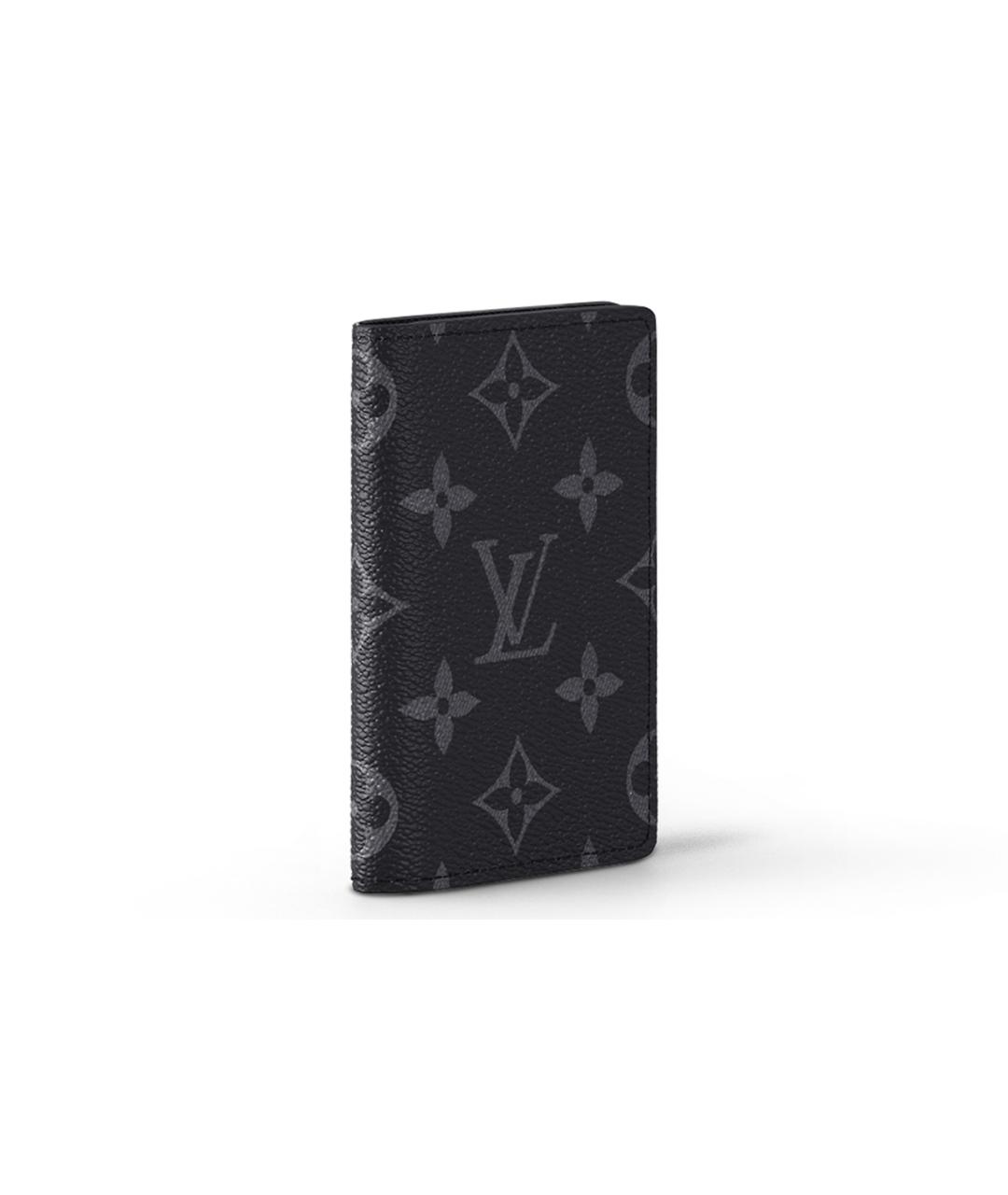 LOUIS VUITTON Черный кожаный кошелек, фото 2