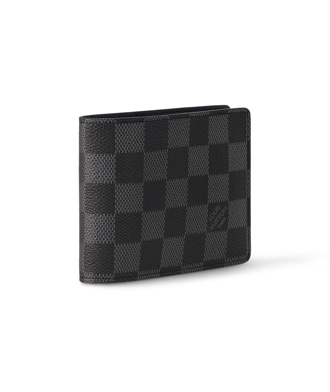 LOUIS VUITTON Черный кожаный кошелек, фото 2