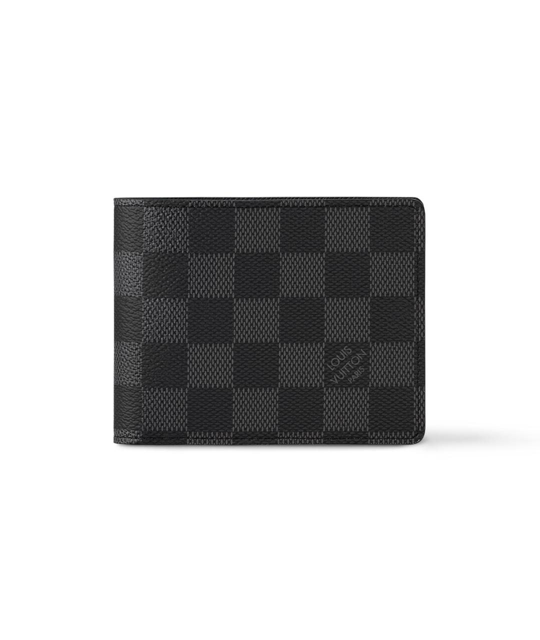 LOUIS VUITTON Черный кожаный кошелек, фото 1