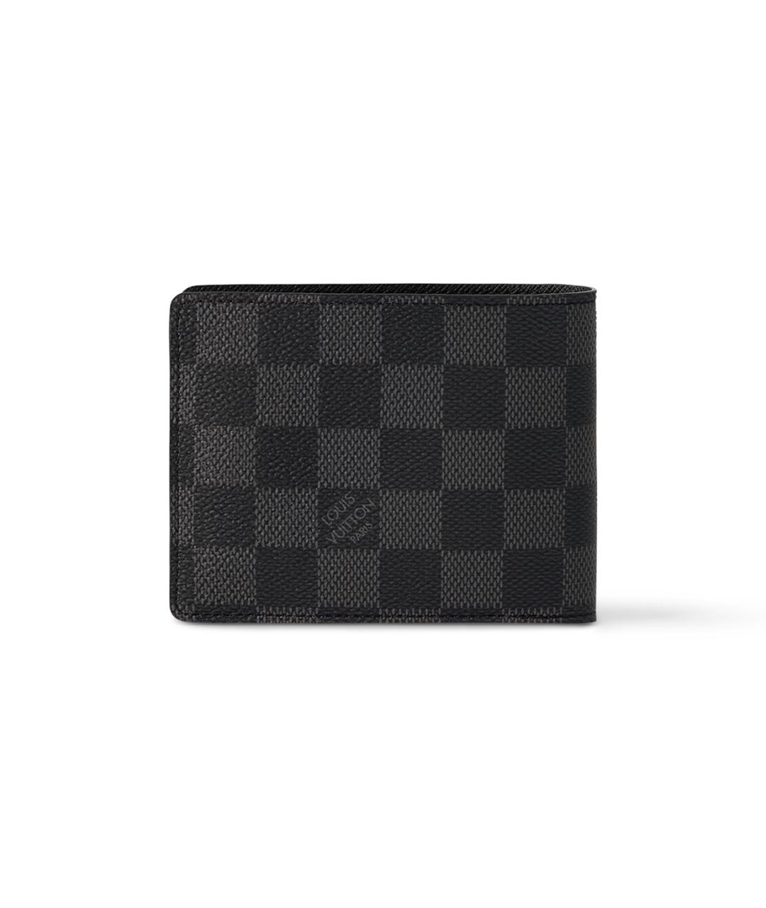 LOUIS VUITTON Черный кожаный кошелек, фото 3