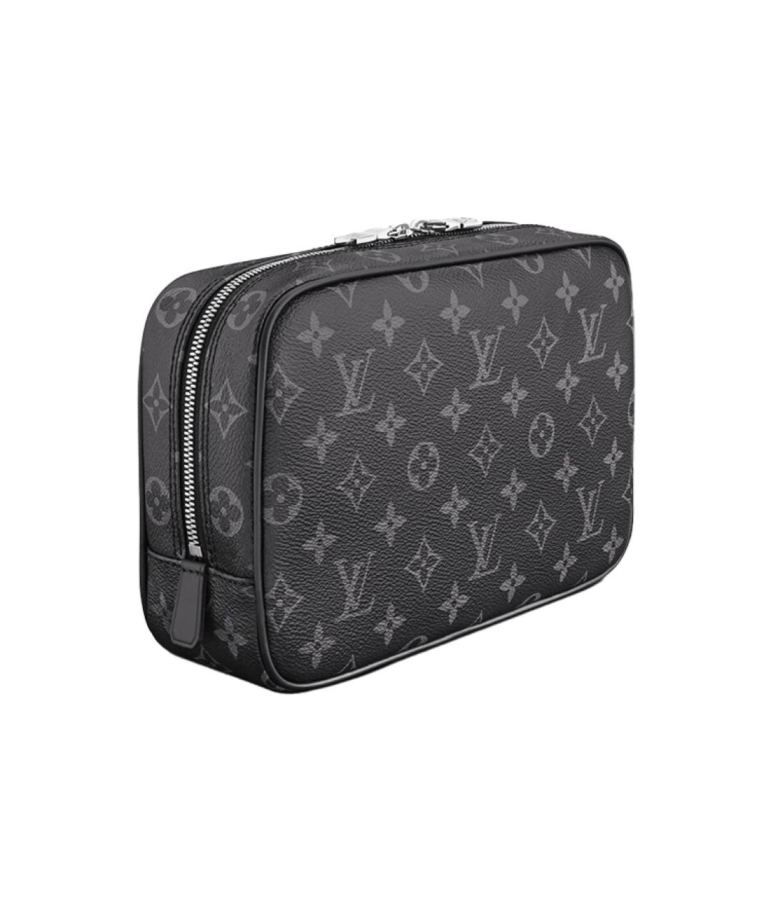 LOUIS VUITTON Черная кожаная косметичка, фото 2