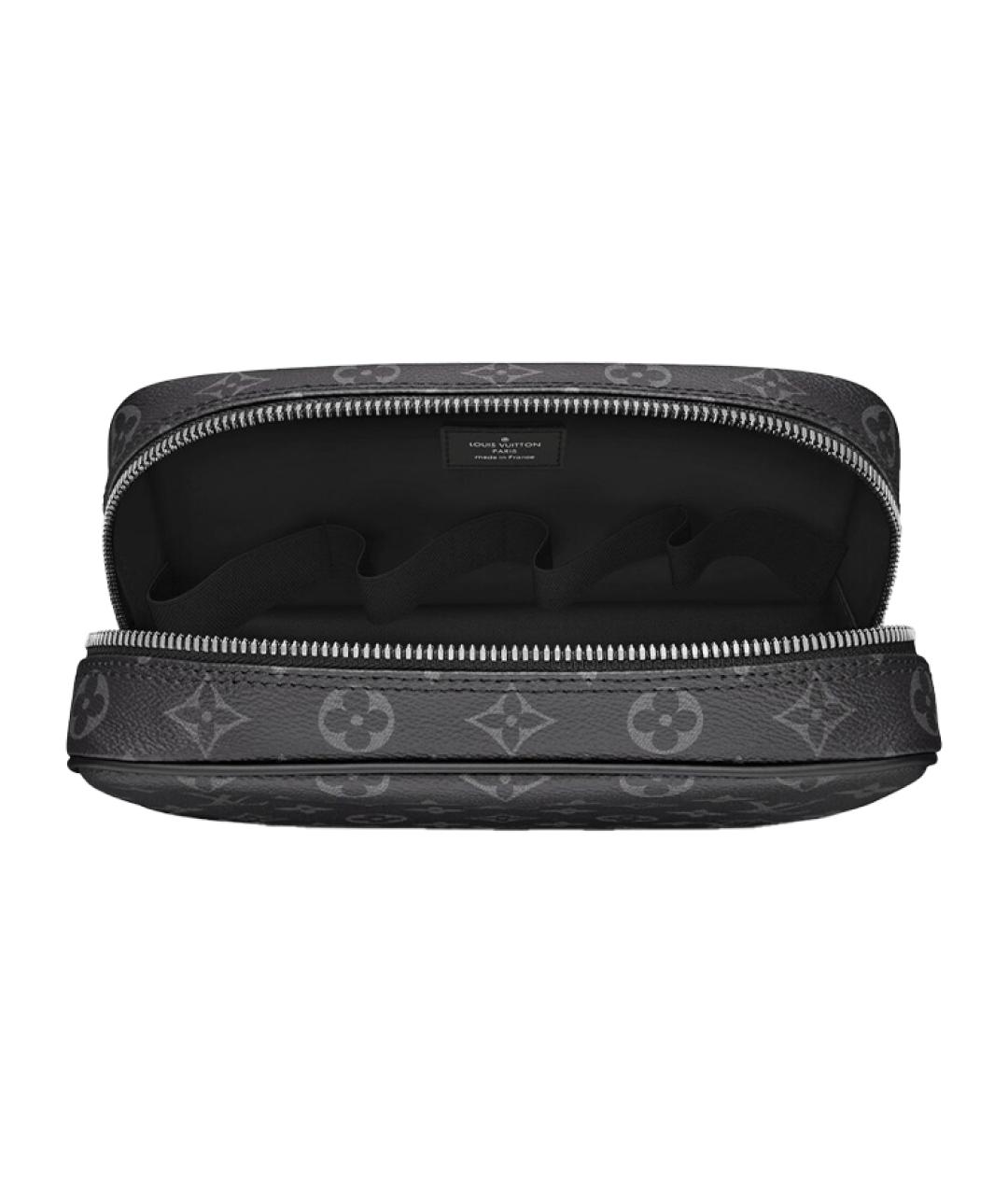 LOUIS VUITTON Черная кожаная косметичка, фото 5