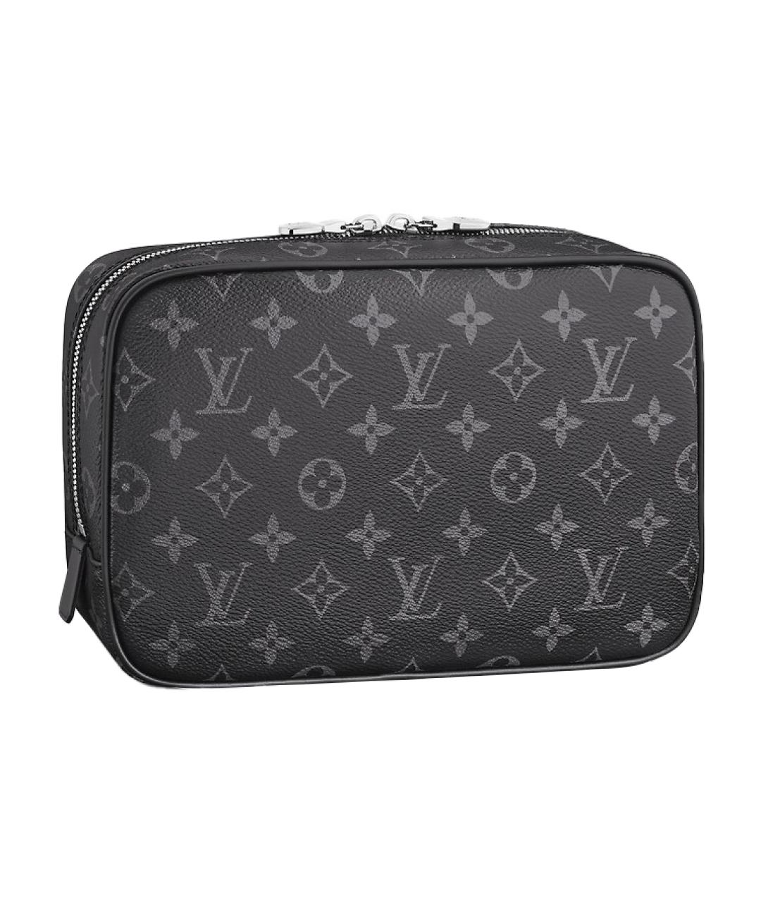 LOUIS VUITTON Черная кожаная косметичка, фото 1