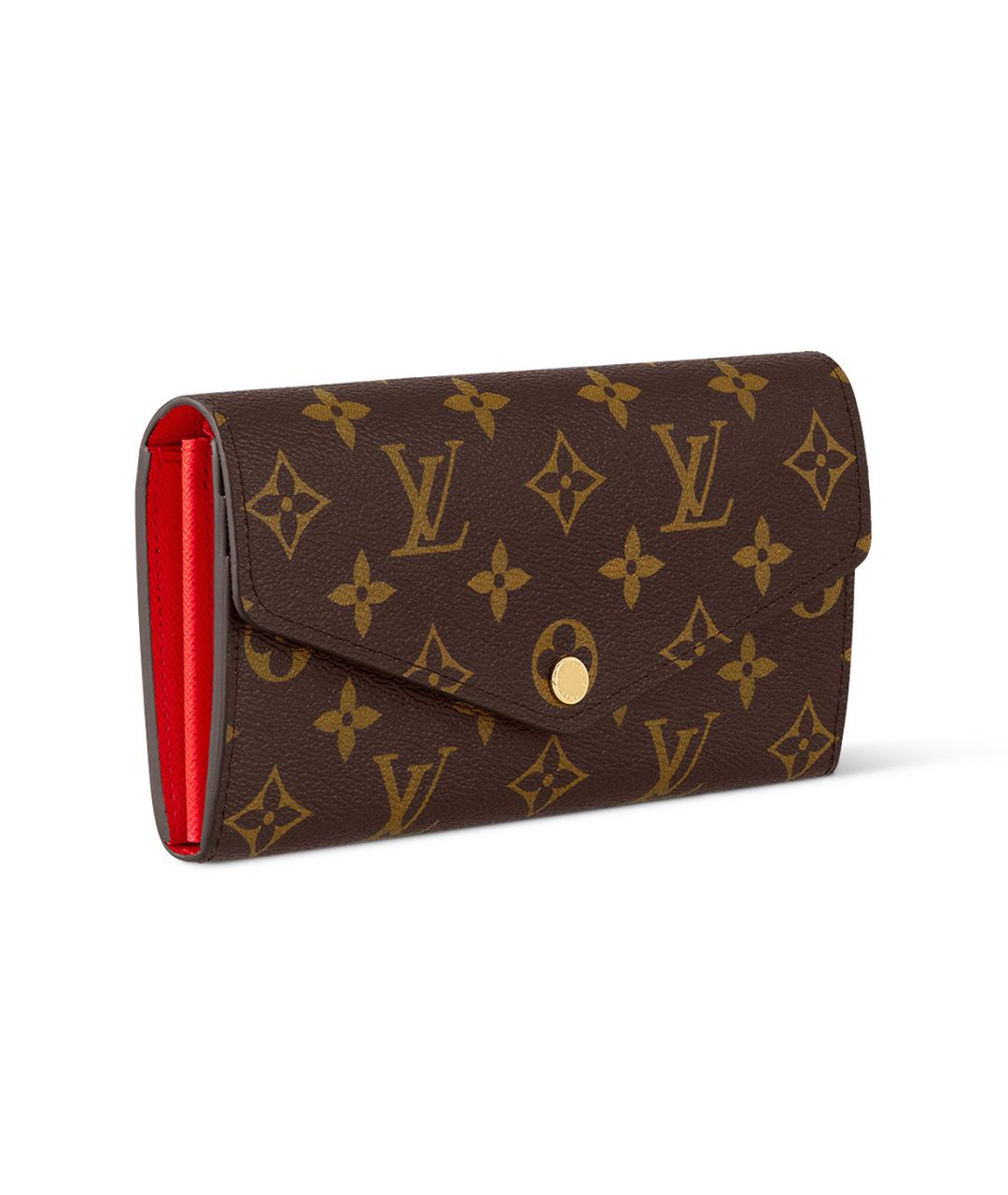 LOUIS VUITTON Коричневый кожаный кошелек, фото 2