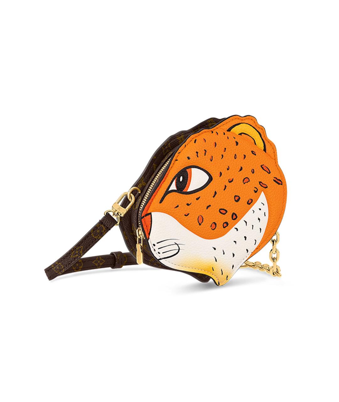 LOUIS VUITTON Оранжевый кожаный кошелек, фото 2