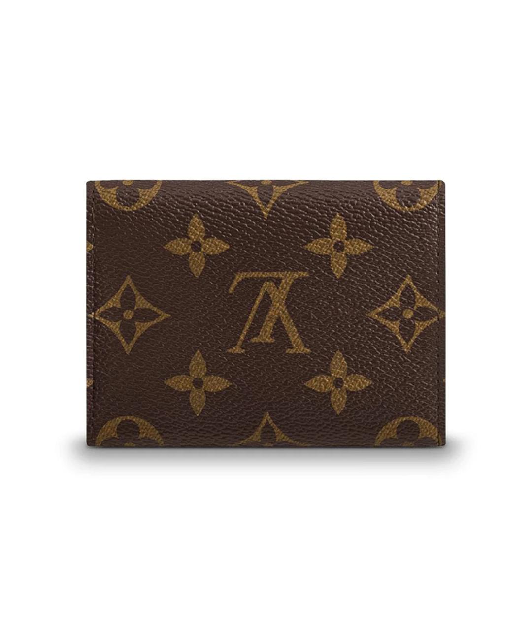 LOUIS VUITTON Коричневый кожаный кардхолдер, фото 2