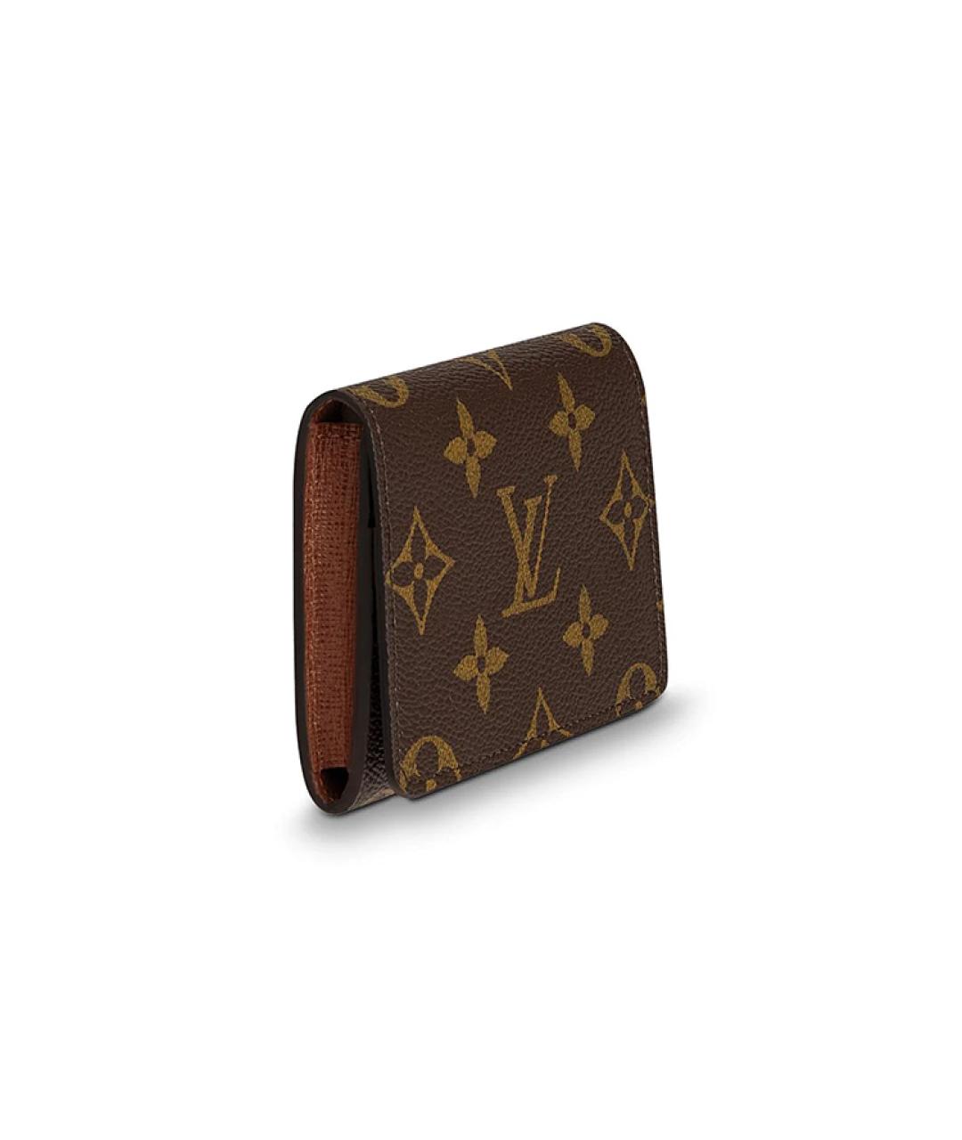 LOUIS VUITTON Коричневый кожаный кардхолдер, фото 3