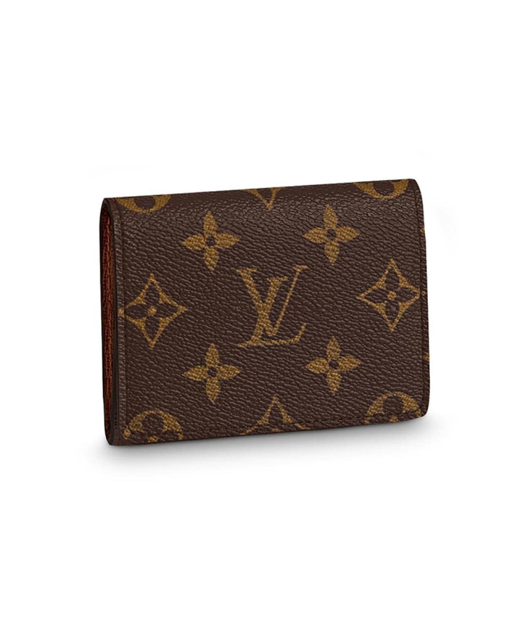 LOUIS VUITTON Коричневый кожаный кардхолдер, фото 1