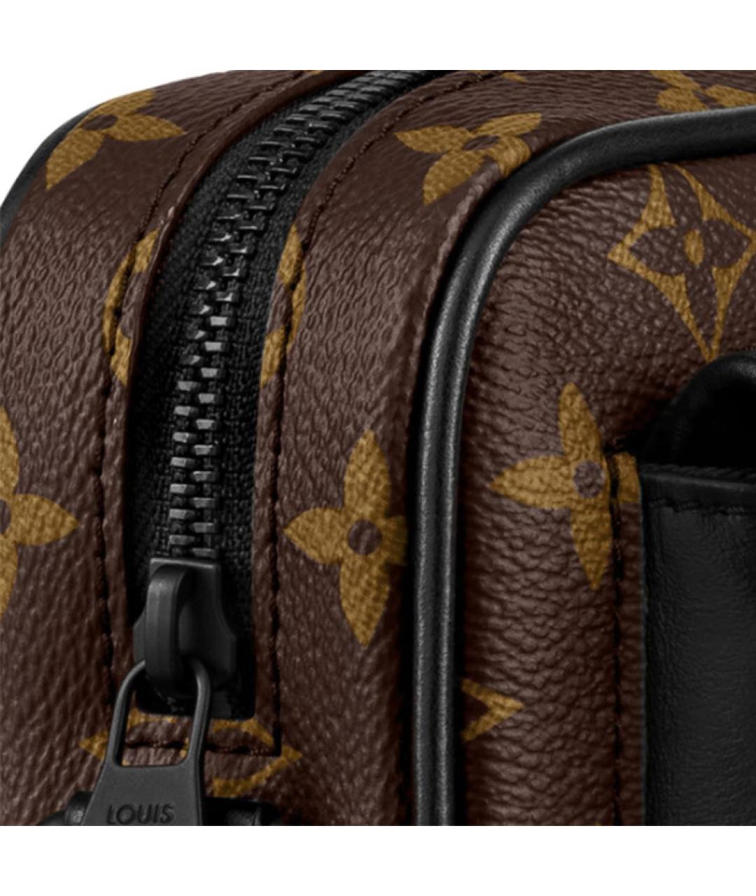 LOUIS VUITTON Коричневая кожаная сумка на плечо, фото 6