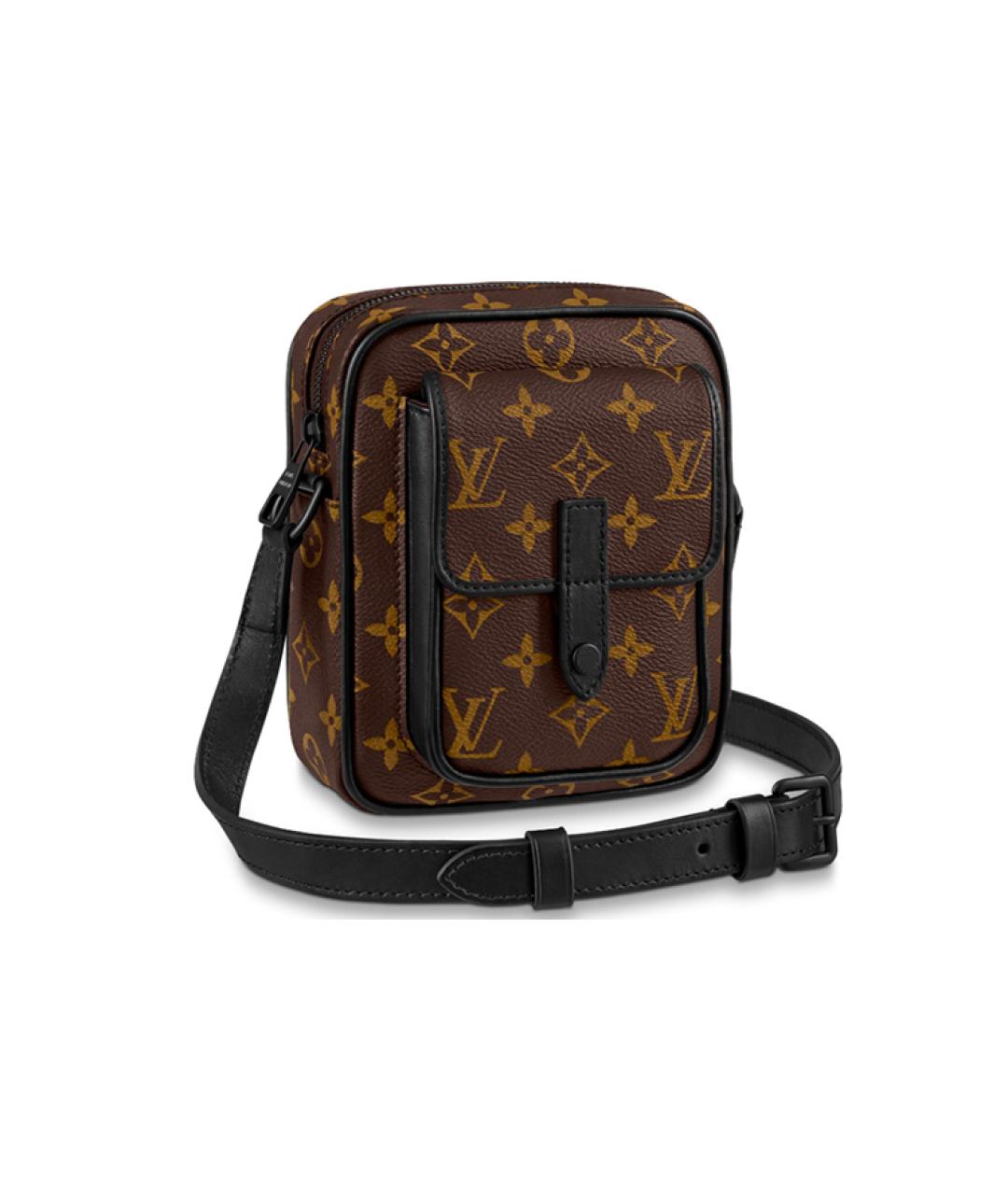 LOUIS VUITTON Коричневая кожаная сумка на плечо, фото 1