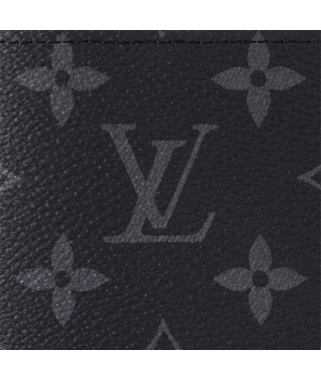 LOUIS VUITTON Черный кожаный кардхолдер, фото 5