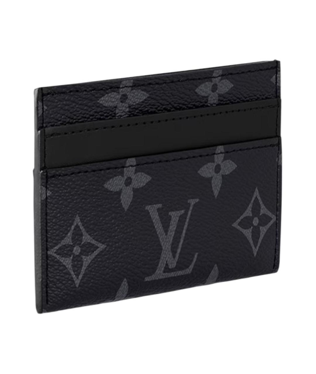 LOUIS VUITTON Черный кожаный кардхолдер, фото 2