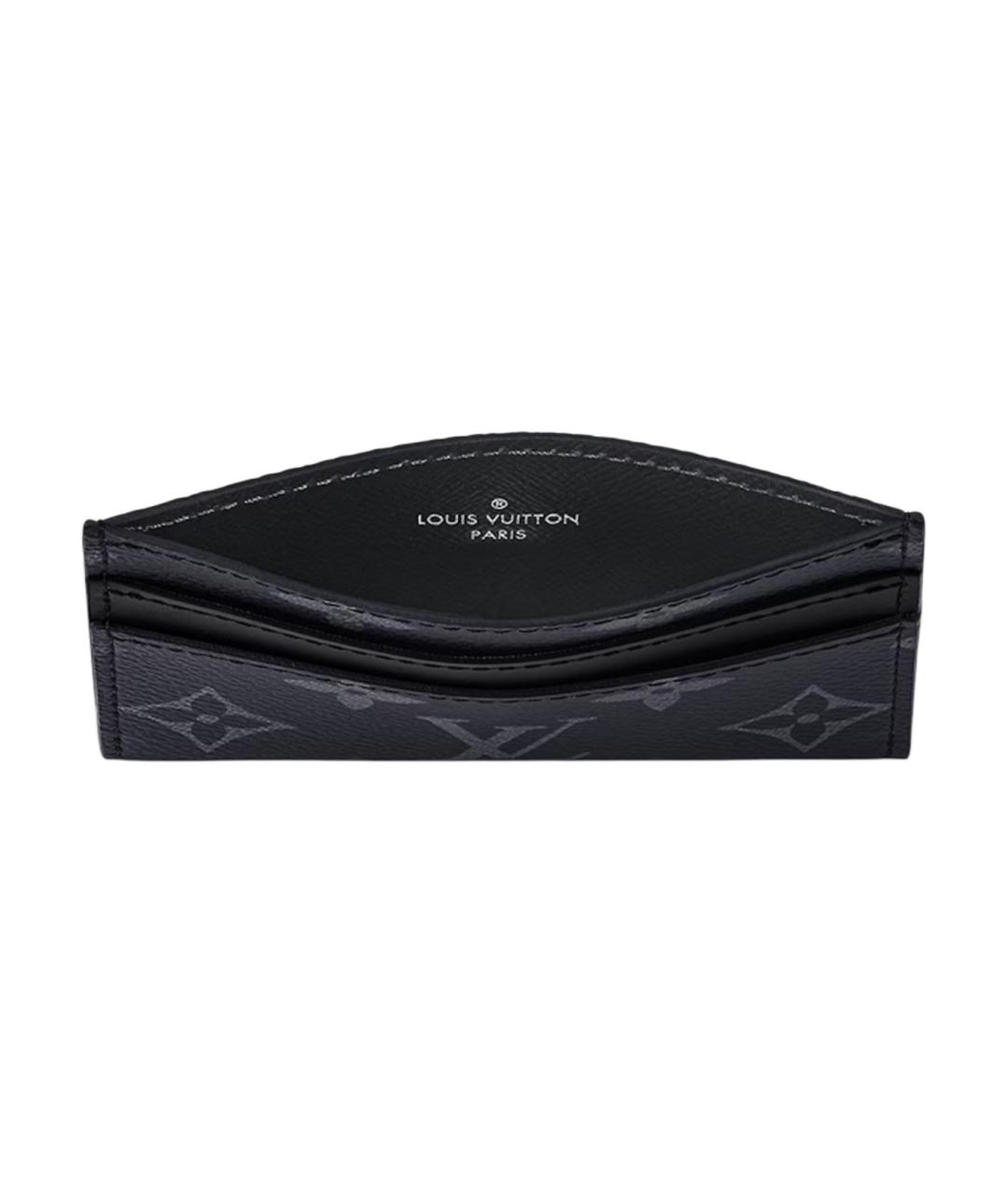 LOUIS VUITTON Черный кожаный кардхолдер, фото 4