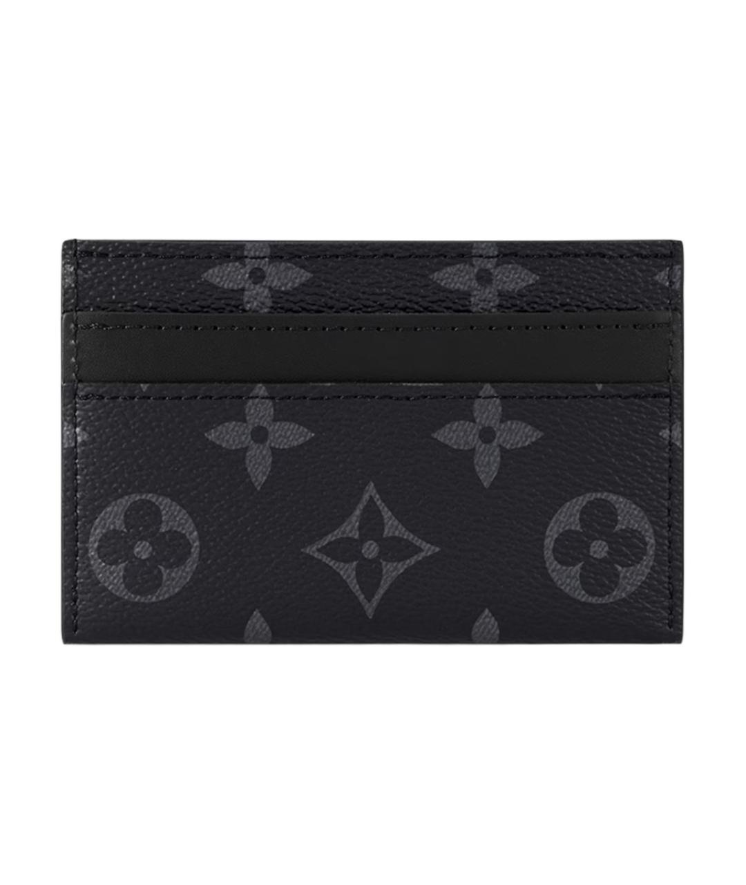 LOUIS VUITTON Черный кожаный кардхолдер, фото 3
