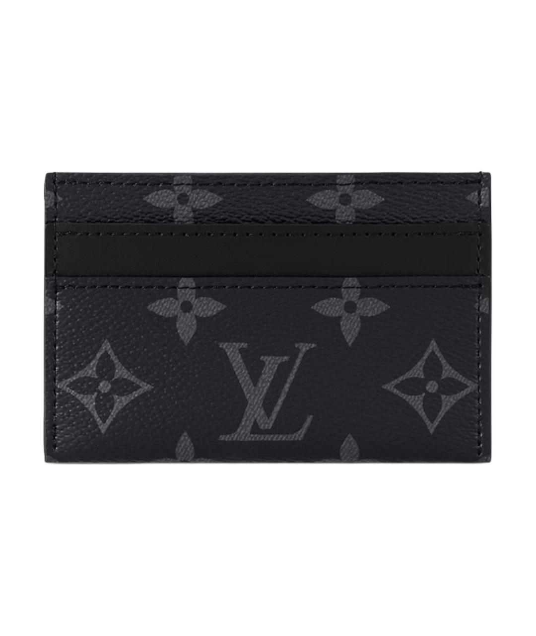 LOUIS VUITTON Черный кожаный кардхолдер, фото 1