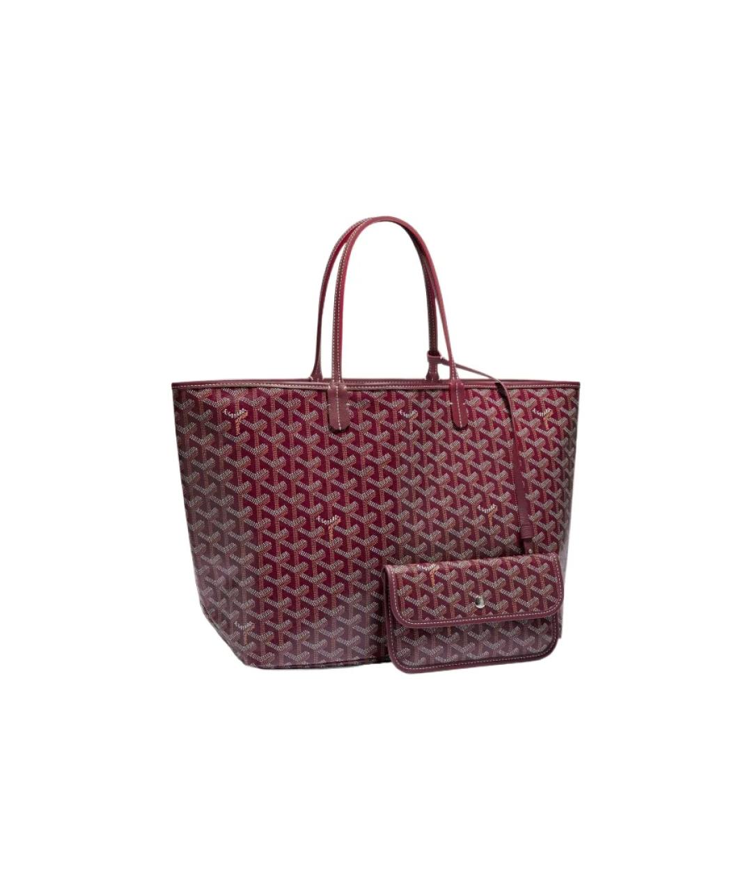 GOYARD Бордовая кожаная сумка через плечо, фото 1