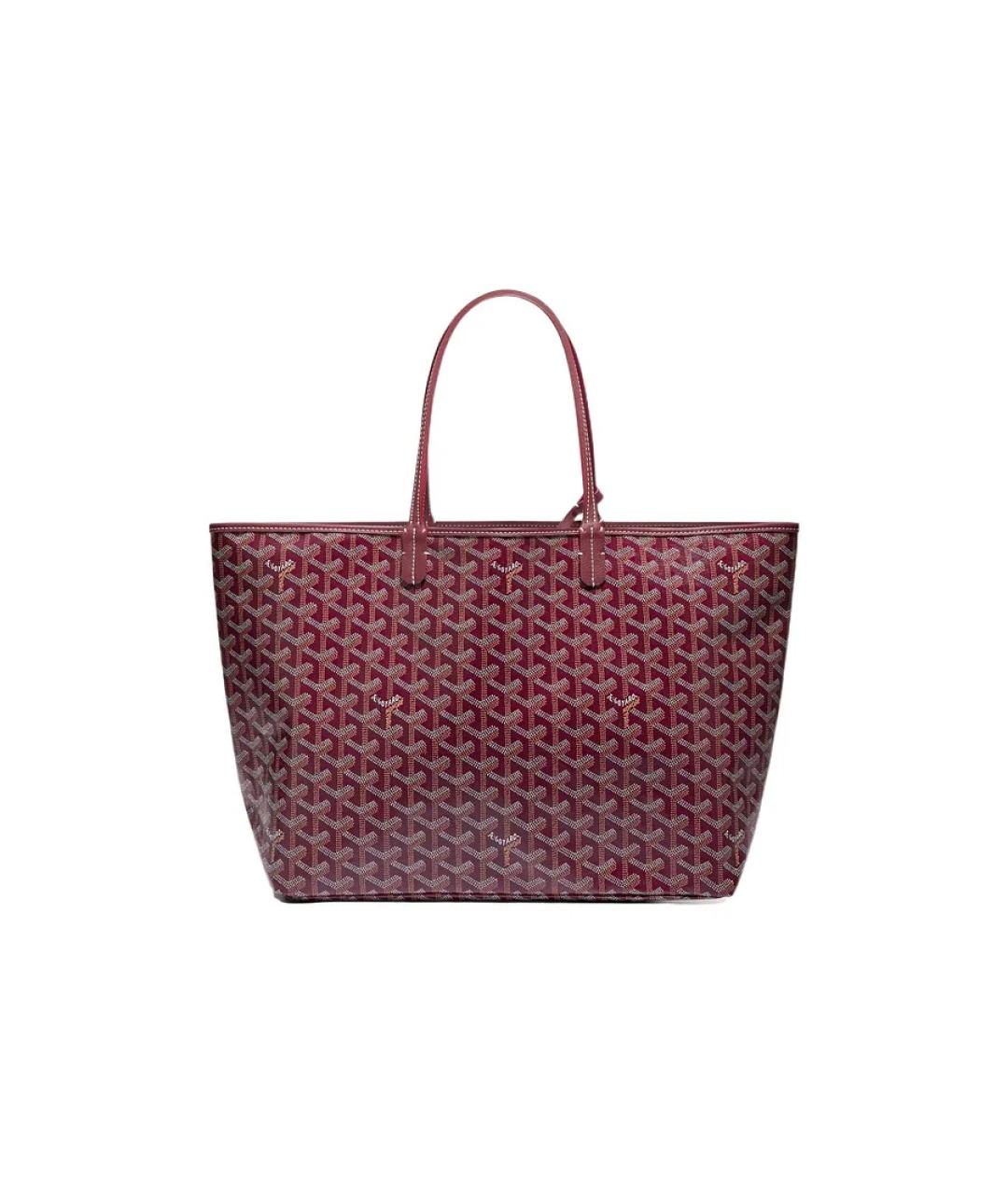 GOYARD Бордовая кожаная сумка через плечо, фото 2