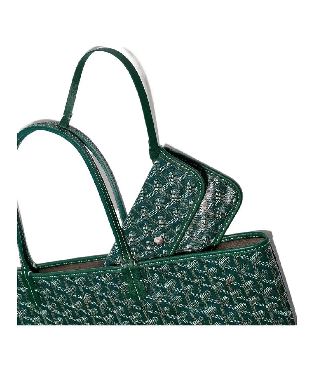 GOYARD Зеленая кожаная сумка через плечо, фото 4