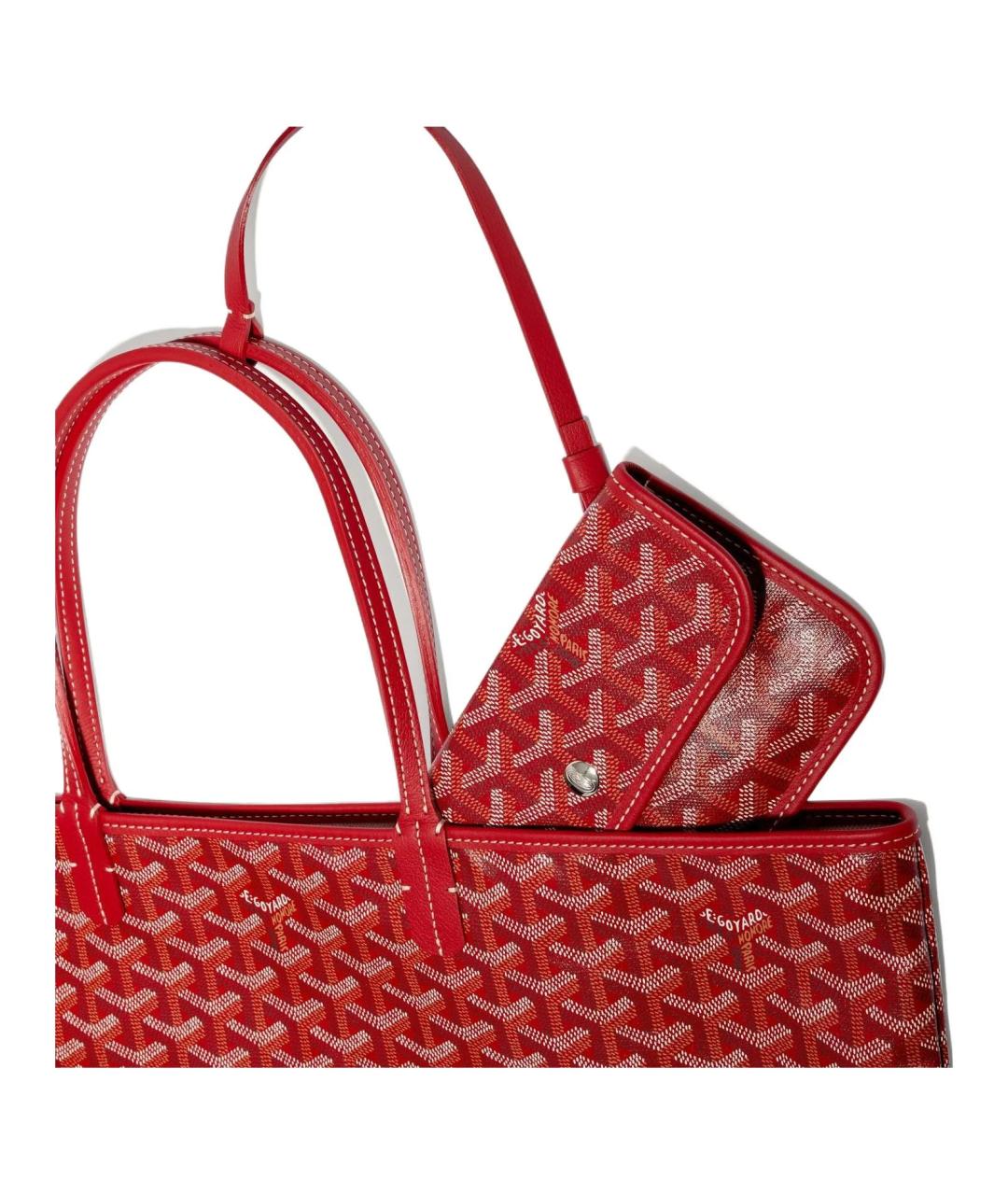 GOYARD Красная кожаная сумка через плечо, фото 4