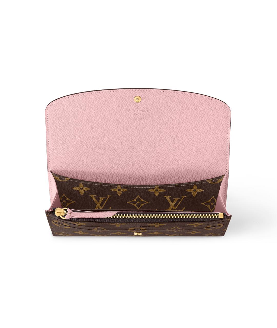 LOUIS VUITTON Коричневый кожаный кошелек, фото 4