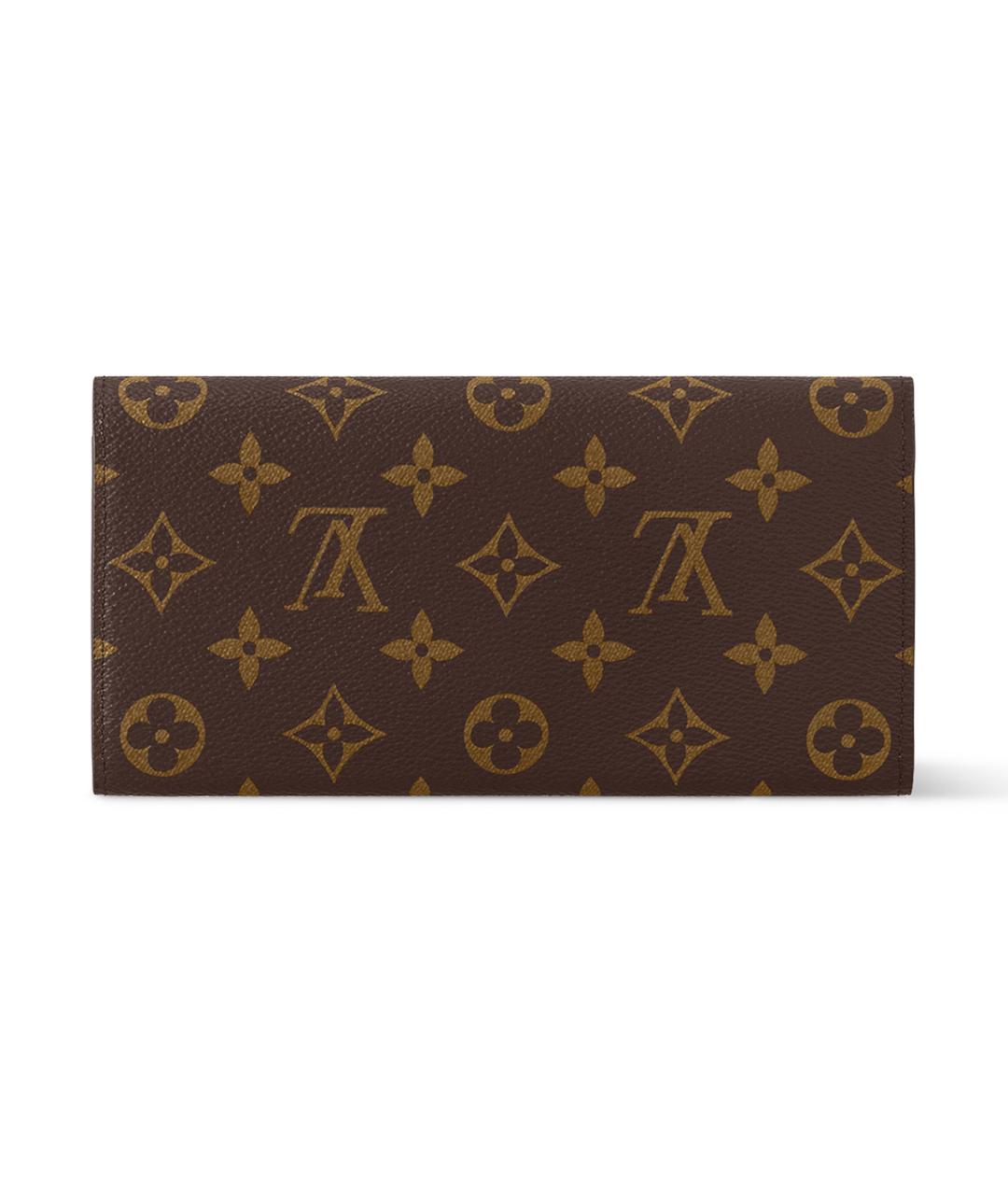 LOUIS VUITTON Коричневый кожаный кошелек, фото 3