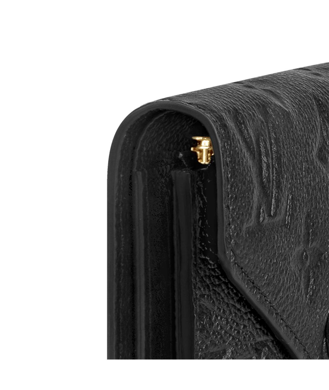 LOUIS VUITTON Черный кожаный кошелек, фото 5
