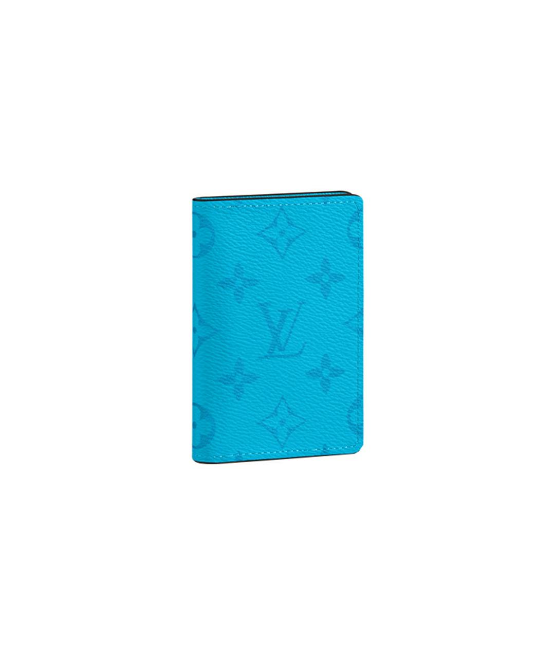 LOUIS VUITTON Голубой кожаный кошелек, фото 1