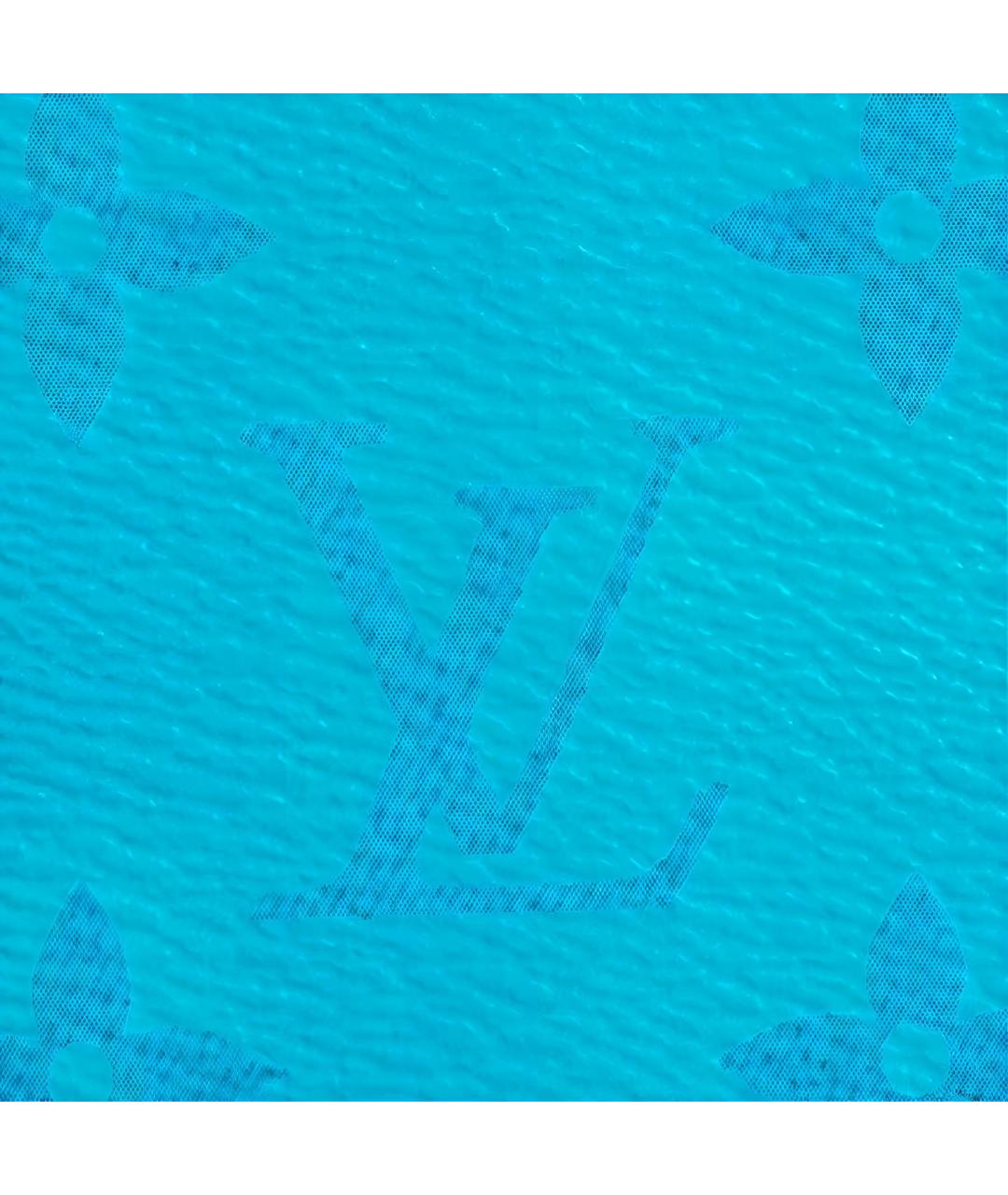 LOUIS VUITTON Голубой кожаный кошелек, фото 5