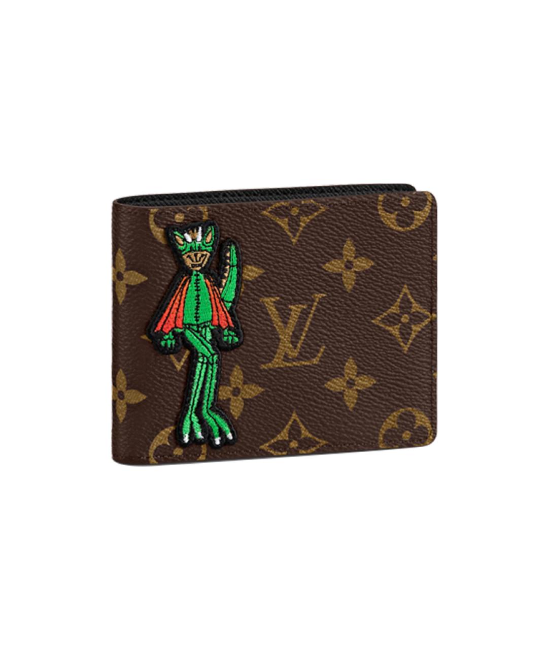 LOUIS VUITTON Коричневый кожаный кошелек, фото 1