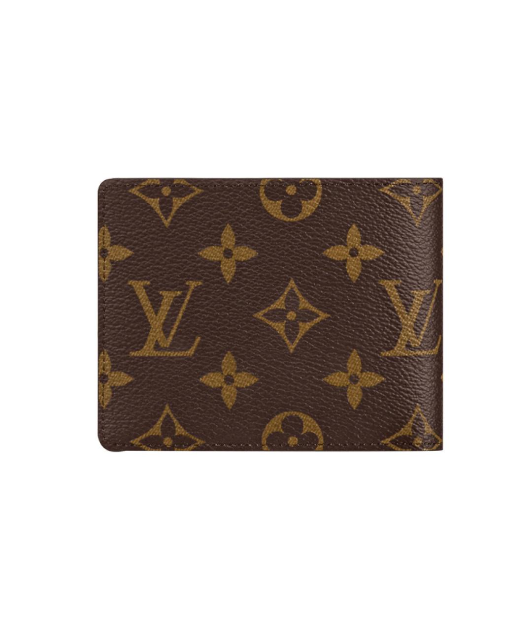 LOUIS VUITTON Коричневый кожаный кошелек, фото 2