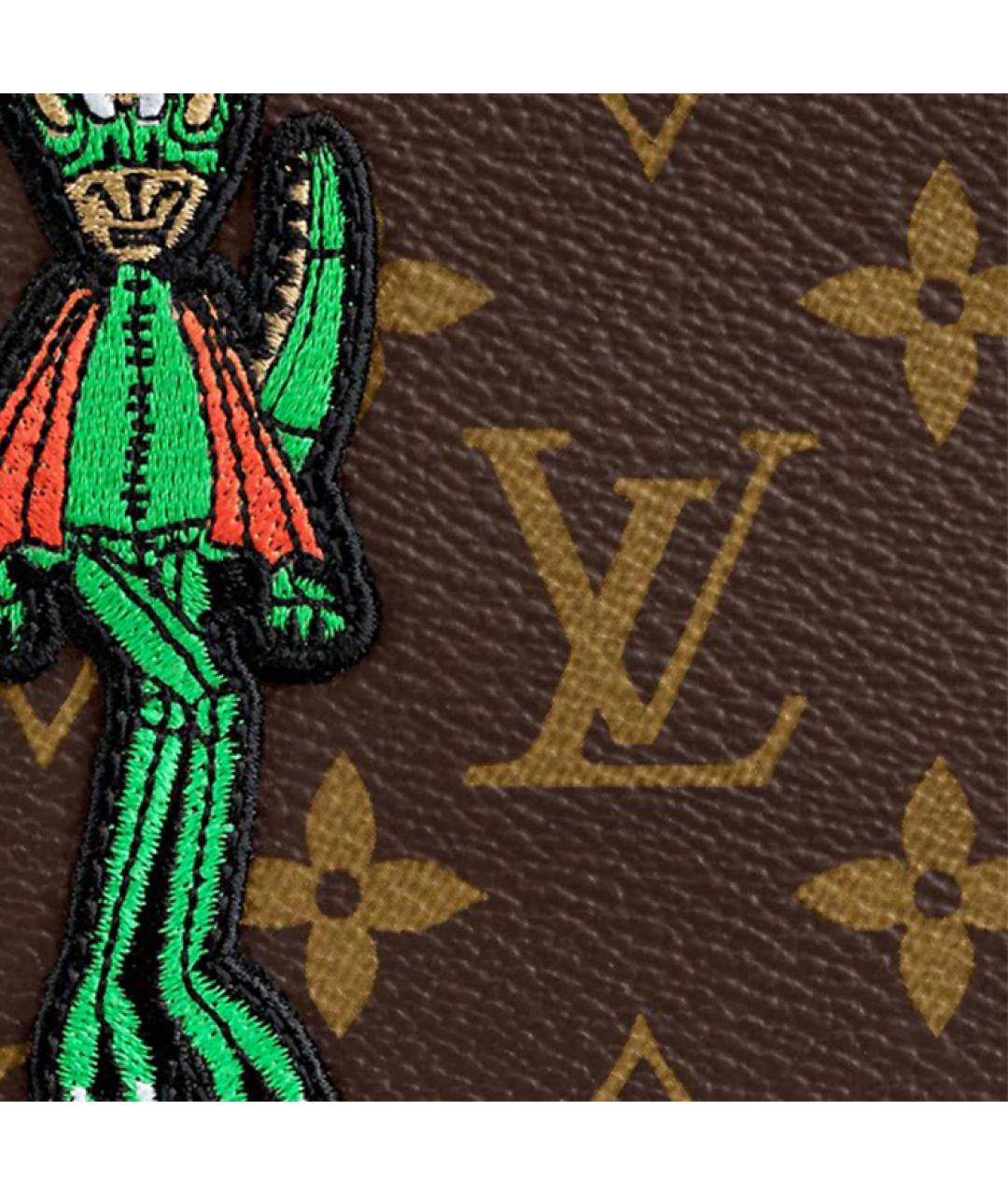 LOUIS VUITTON Коричневый кожаный кошелек, фото 5