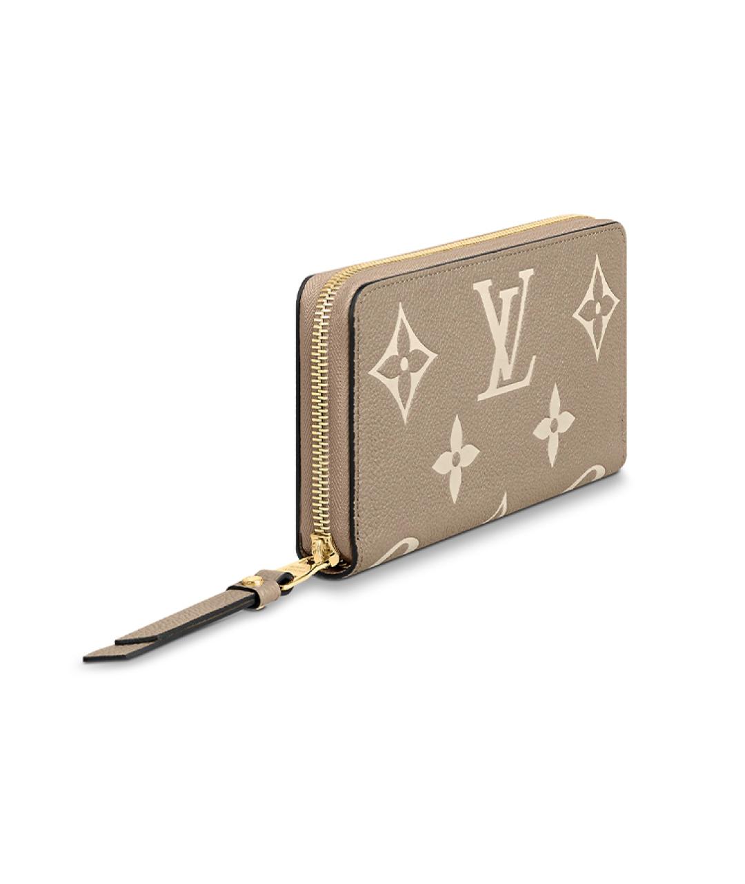 LOUIS VUITTON Бежевый кожаный кошелек, фото 2