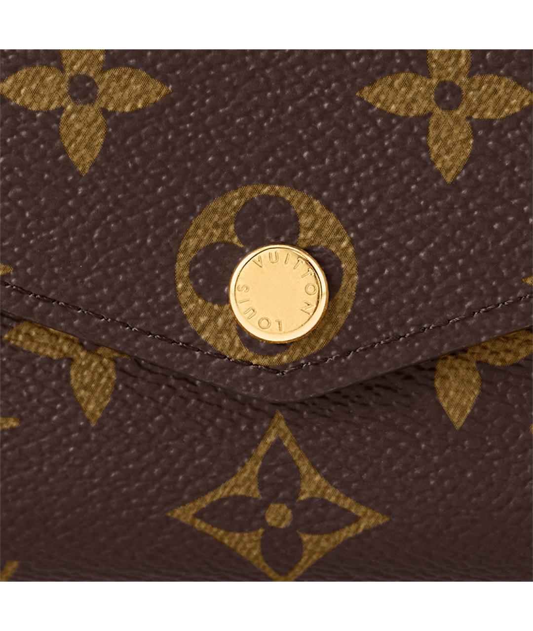 LOUIS VUITTON Коричневый кожаный кошелек, фото 5
