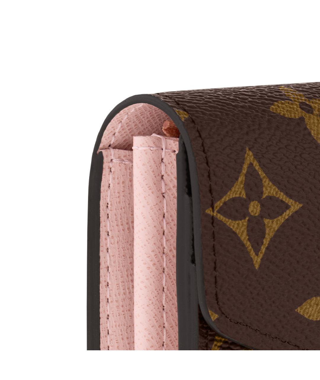 LOUIS VUITTON Коричневый кожаный кошелек, фото 6