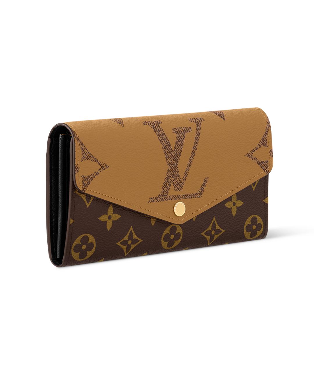 LOUIS VUITTON Коричневый кожаный кошелек, фото 2