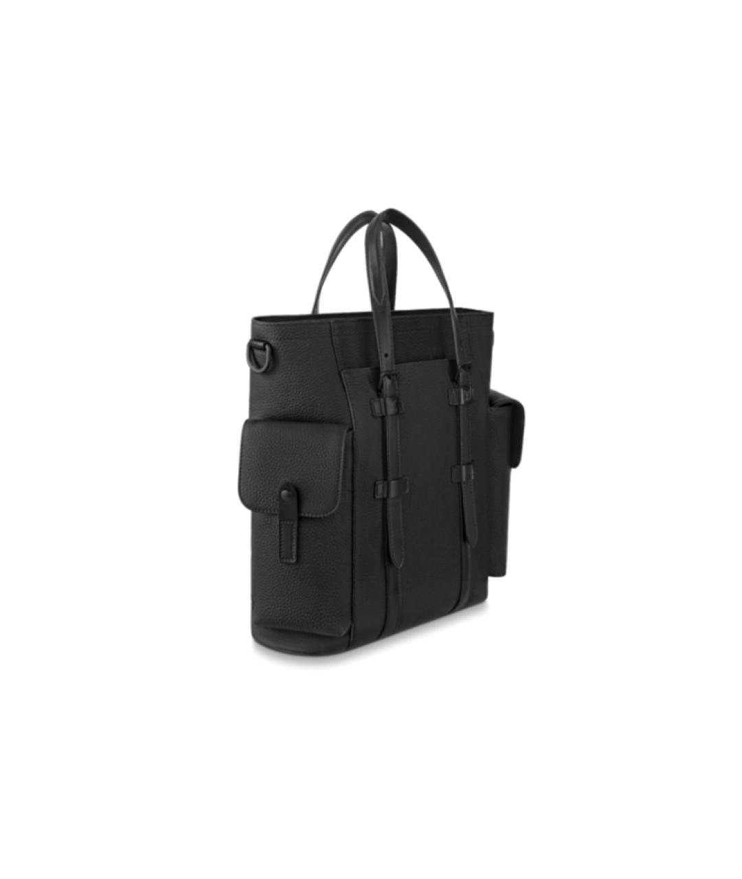 LOUIS VUITTON Черная кожаная сумка через плечо, фото 2