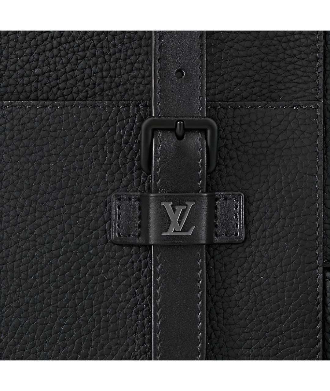 LOUIS VUITTON Черная кожаная сумка через плечо, фото 5