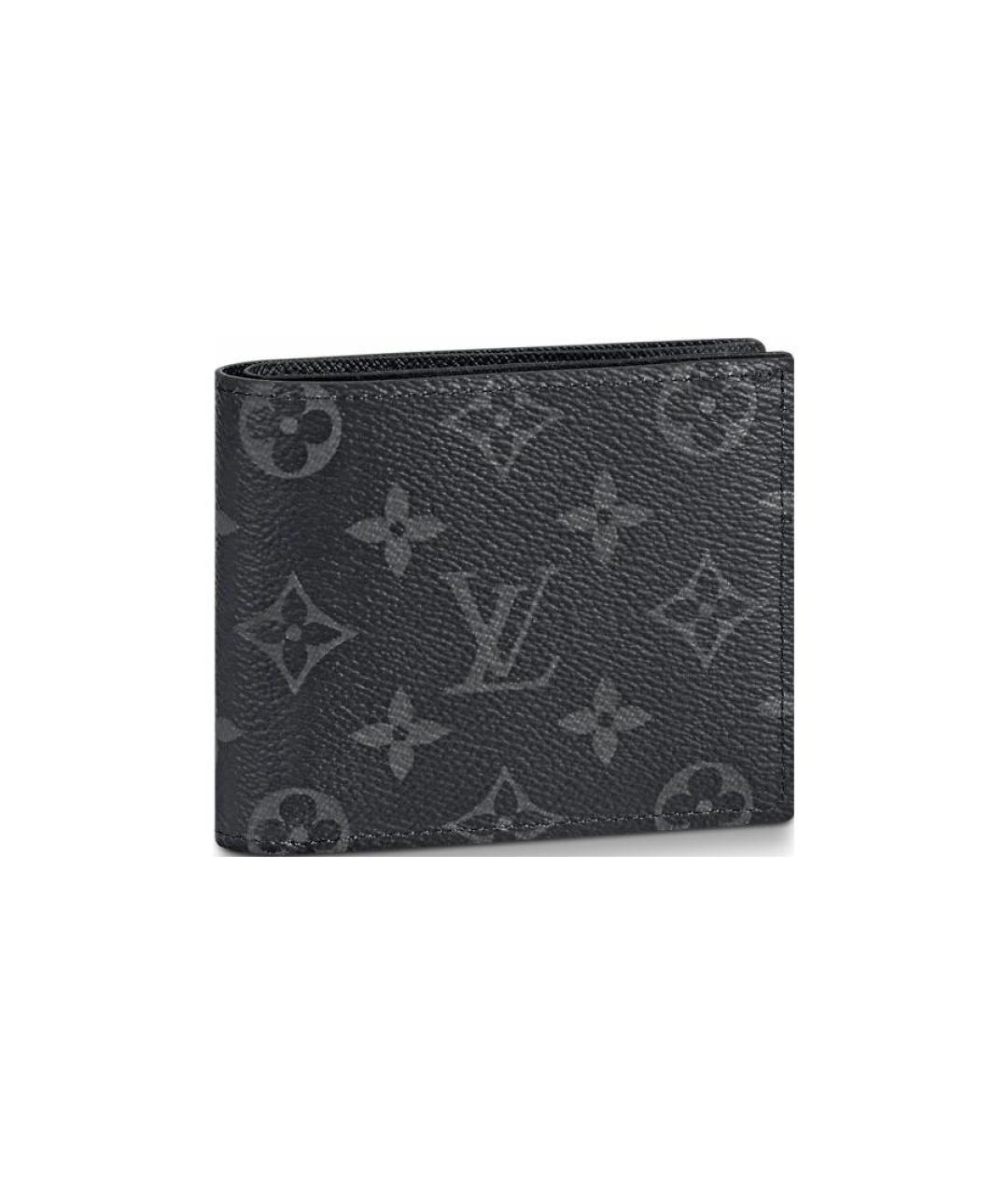 LOUIS VUITTON Черный кожаный кошелек, фото 1